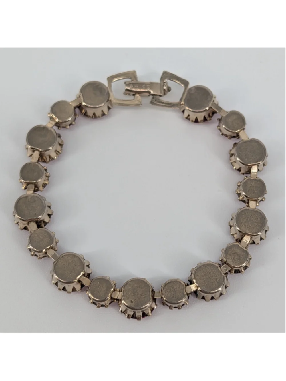 Vintage Albert WEISS Fuchsia Pink Rhinestone Bracelet Gold Tone 1950s 60s Signed
